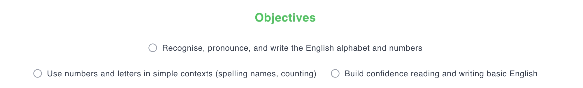 Learning Objectives